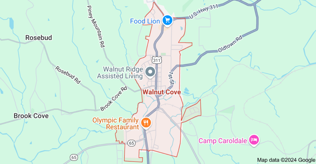 Map of Walnut Cove, North Carolina